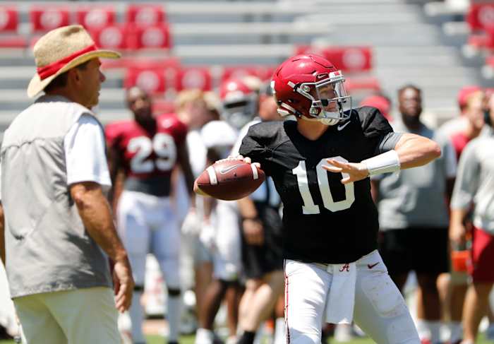 Mac Jones during an Alabama scrimmage